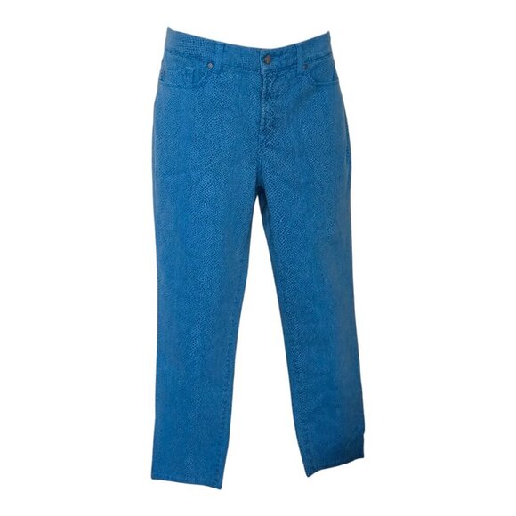 NYDJ 5 Pocket Cotton Twill Straight Leg Ankle Jeans Blue Petite size 8P - Picture 1 of 8